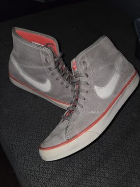 Nike Primo Court Mid Canvas / Suede "Cool Grey / Bright Mango" Women's Size 8.5